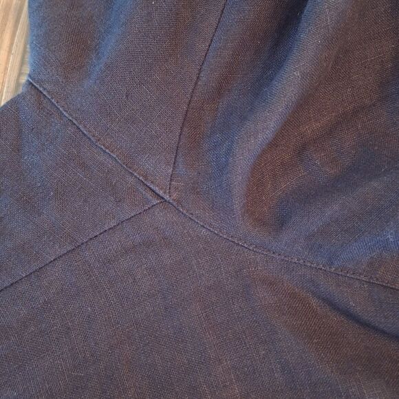 Chico's 100% Linen Pant Black Pull On Wide Leg Back Pockets size 1 S 8 10 Long - Picture 15 of 16